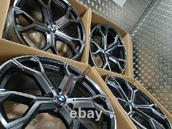 BMW X5 X6 741M Style 21 Alloy Wheels M Sport G05 G06 M50d 5x112 Staggered