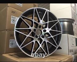BRAND NEW BMW M3 M4 STYLE 666M 19 STAGGERED 5x120 ALLOY WHEELS BLACK POLISHED