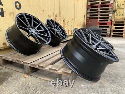 BRAND NEW BMW M3 M4 STYLE TURISMO 18 STAGGERED 5x120 ALLOY WHEELS BLACK SATIN
