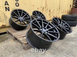 BRAND NEW BMW M3 M4 STYLE TURISMO 18 STAGGERED 5x120 ALLOY WHEELS BLACK SATIN
