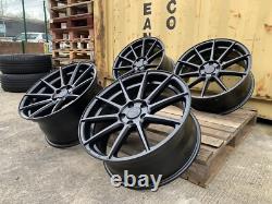BRAND NEW BMW M3 M4 STYLE TURISMO 18 STAGGERED 5x120 ALLOY WHEELS BLACK SATIN