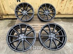 BRAND NEW BMW M3 M4 STYLE TURISMO 18 STAGGERED 5x120 ALLOY WHEELS BLACK SATIN