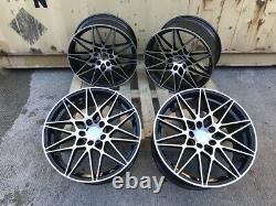 Bmw M2 M3 M4 M5 Fitment 20 666m Style Alloy Wheels Black Polished Staggered