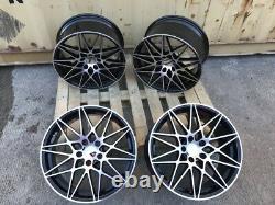 Bmw M2 M3 M4 M5 Fitment 20 666m Style Alloy Wheels Black Polished Staggered