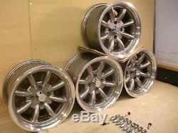 Cortina Escort Capri 8x15 Deep Dish Alloy Wheel Set Jbw Minilight Style, Ford