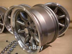 Cortina Escort Capri 8x15 Deep Dish Alloy Wheel Set Jbw Minilight Style, Ford