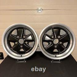 EX-DISPLAY PAIR of Porsche Fuchs Classic Style New Alloy Wheels 15x7J 5x130 PCD