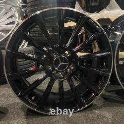 Ex Display 18 Mercedes Turbine Style Black Pol lip Alloy Wheels C-Class E-Class