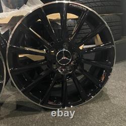 Ex Display 18 Mercedes Turbine Style Black Pol lip Alloy Wheels C-Class E-Class