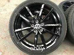Ex Display 18 VW Golf Pretoria Style Alloy Wheels gloss Black & 225/40/18 Tyres