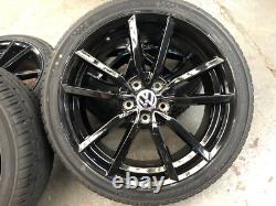 Ex Display 18 VW Golf Pretoria Style Alloy Wheels gloss Black & 225/40/18 Tyres