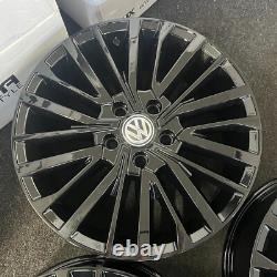 Ex Display 18 VW T5 T6 Palmerston Style Black Alloy Wheels 5x120 ET50 65.1CB