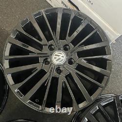Ex Display 18 VW T5 T6 Palmerston Style Black Alloy Wheels 5x120 ET50 65.1CB
