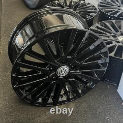 Ex Display 18 VW T5 T6 Palmerston Style Black Alloy Wheels 5x120 ET50 65.1CB