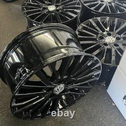Ex Display 18 VW T5 T6 Palmerston Style Black Alloy Wheels 5x120 ET50 65.1CB