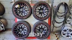 FOX VR3 DTM STYLE ALLOY WHEELS WITH TYRES 17 x 7J