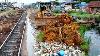 First Start Huge Landfill Task Using Dozer D31p Pushing Soil U0026 Dump Truck To Delete Flooded Area