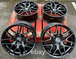 For A Class W176 W117 V117 18 Mercedes Amg C63s Style 4x Alloy Wheels Black 12+