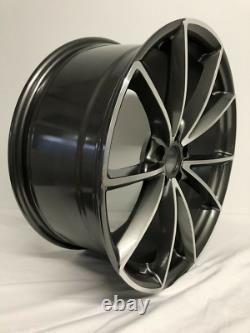 For Audi RS4 Style 18 x 8 Inch Alloy Wheels Set x4 New 5x112 Satin Graphite