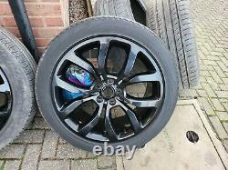 GENUINE RANGE ROVER 21 STYLE 5085 ALLOY WHEELS FINISHED IN gloss black