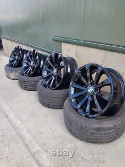 Genuine Bmw Style 285 V-spoke 17x8 Alloy Wheels Refurbished Gloss Black 6783631