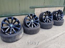 Genuine Bmw Style 285 V-spoke 17x8 Alloy Wheels Refurbished Gloss Black 6783631