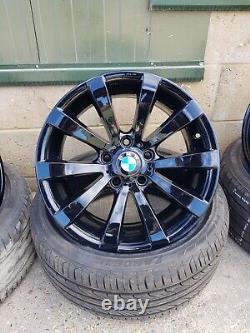 Genuine Bmw Style 285 V-spoke 17x8 Alloy Wheels Refurbished Gloss Black 6783631