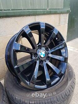 Genuine Bmw Style 285 V-spoke 17x8 Alloy Wheels Refurbished Gloss Black 6783631