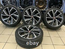 Genuine Jaguar I Pace 22 Alloy Wheels & Tyres Style 5056 Anthracite Polished