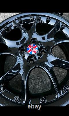 Genuine Mini Cooper R series 2 piece style 98 web spoke alloy Wheels GLOSS BLACK
