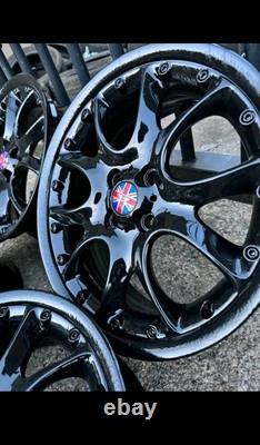 Genuine Mini Cooper R series 2 piece style 98 web spoke alloy Wheels GLOSS BLACK