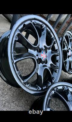 Genuine Mini Cooper R series 2 piece style 98 web spoke alloy Wheels GLOSS BLACK