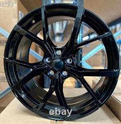 Gloss Black x4 20 Tiguan R Estoril Style Alloy Wheels 9J Et35 Vw Tiguan Audi Q3