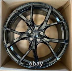 Gloss Black x4 20 Tiguan R Estoril Style Alloy Wheels 9J Et35 Vw Tiguan Audi Q3