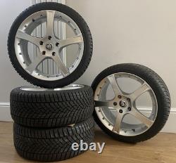 JAGUAR PROTEUS STYLE REPS 18 SILVER ALLOY WHEELS WITH GOODYEAR TYRES 5x120.65