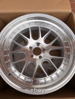JR Wheels JR40 ET15 5x100 Silver Machined 3-Piece Style Deep Dish Alloys x2