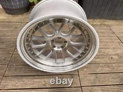 JR Wheels JR40 ET15 5x100 Silver Machined 3-Piece Style Deep Dish Alloys x2