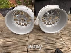 JR Wheels JR40 ET15 5x100 Silver Machined 3-Piece Style Deep Dish Alloys x2