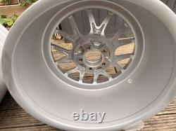JR Wheels JR40 ET15 5x100 Silver Machined 3-Piece Style Deep Dish Alloys x2
