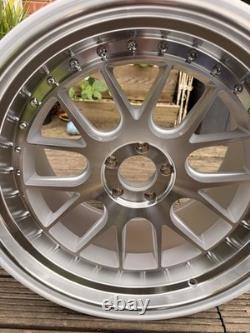 JR Wheels JR40 ET15 5x100 Silver Machined 3-Piece Style Deep Dish Alloys x2
