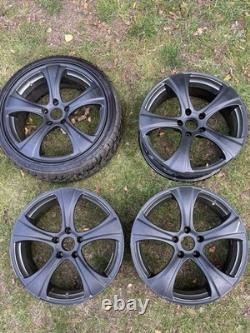 Kahn Style Black 18 Alloy Wheels Set 5x112 ET45 71mm centre bore