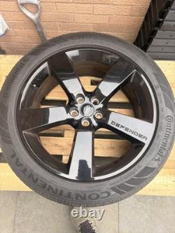 Land Rover Defender 22 5 spoke Alloy Wheels, style 5098, Gloss Black with tyres