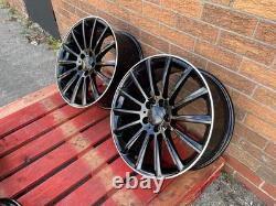 Mercedes 18 AMG Turbine Style Alloy Wheels 5x112 Black Polished
