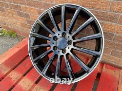 Mercedes 18 AMG Turbine Style Alloy Wheels 5x112 Black Polished