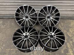 Mercedes 18 AMG Turbine Style Alloy Wheels 5x112 Black Polished Face