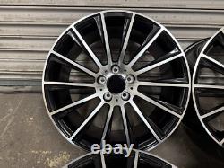 Mercedes 18 AMG Turbine Style Alloy Wheels 5x112 Black Polished Face