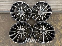 Mercedes 19 Wider Rear AMG Turbine Style Alloy Wheels 5x112 Grey Polished