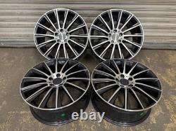 Mercedes 19 Wider Rear AMG Turbine Style Alloy Wheels 5x112 Grey Polished