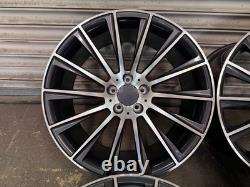 Mercedes 19 Wider Rear AMG Turbine Style Alloy Wheels 5x112 Grey Polished