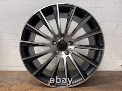 Mercedes 19 Wider Rear AMG Turbine Style Alloy Wheels 5x112 Grey Polished